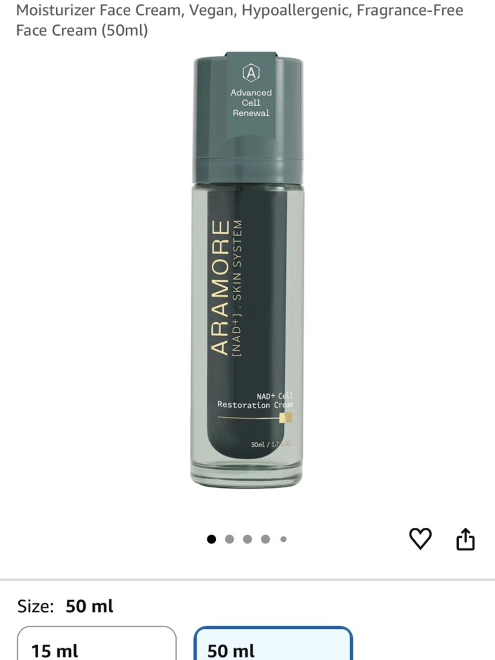 NAD+ Cell Restoration Cream - Green Moisturizer (50ml)